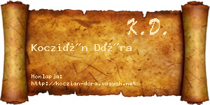 Koczián Dóra névjegykártya